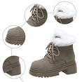 thumbnail image 5 of CAICJ98 Women's Winter Boots Waterproof Ankle Boots Low Heel Anti-Slip Warm Booties Comfortable for Outdoor Walking Hiking Women Snow Boots (Grey,Size 9), 5 of 9