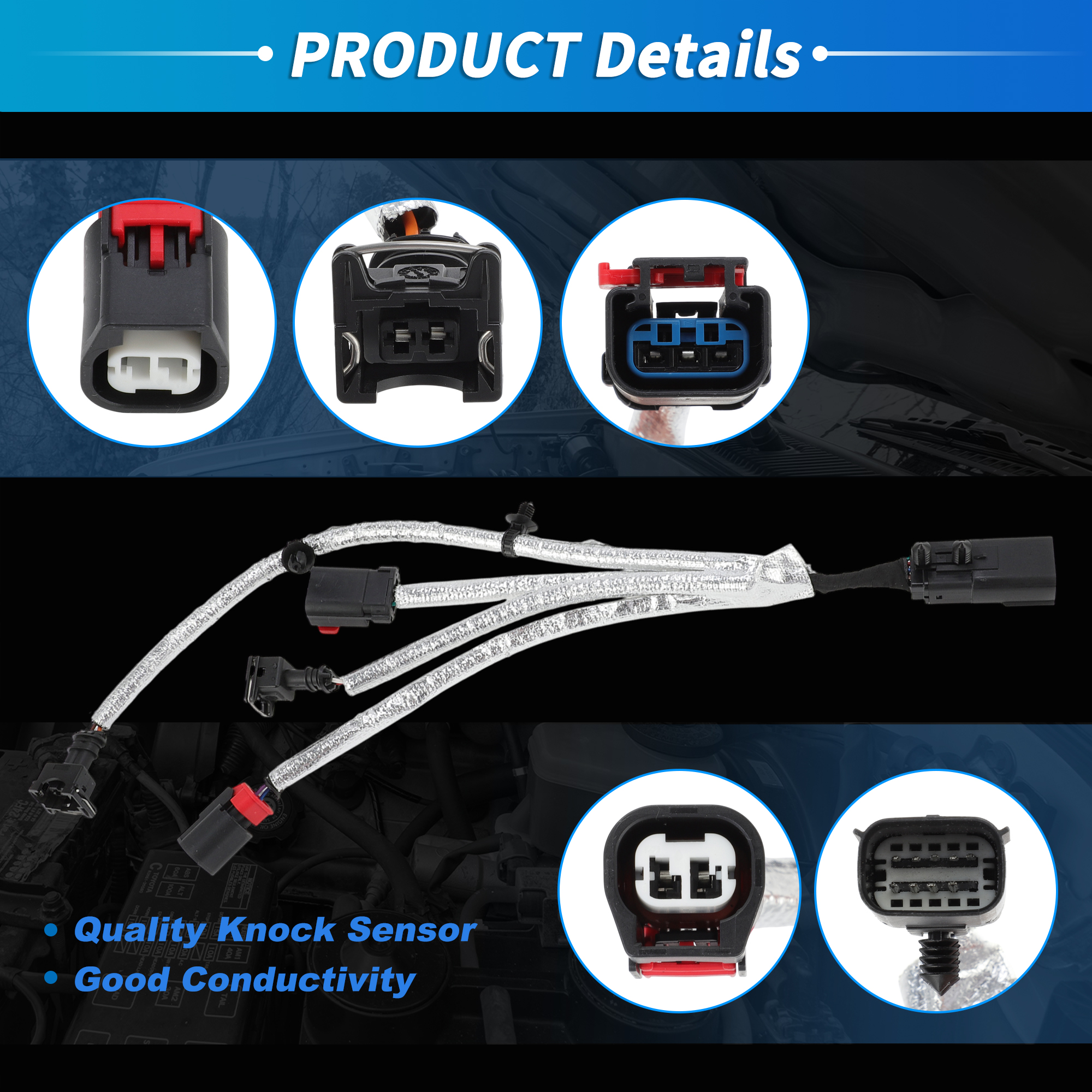 Unique Bargains Ignition Knock Detonation Sensor Harness for Jeep Wrangler