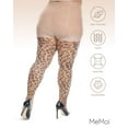 thumbnail image 6 of MeMoi Women's Curvy Leopard Sheer Nylon Control Top Tights - Womens - Female, 5X-6X, Nude-Black, 6 of 11
