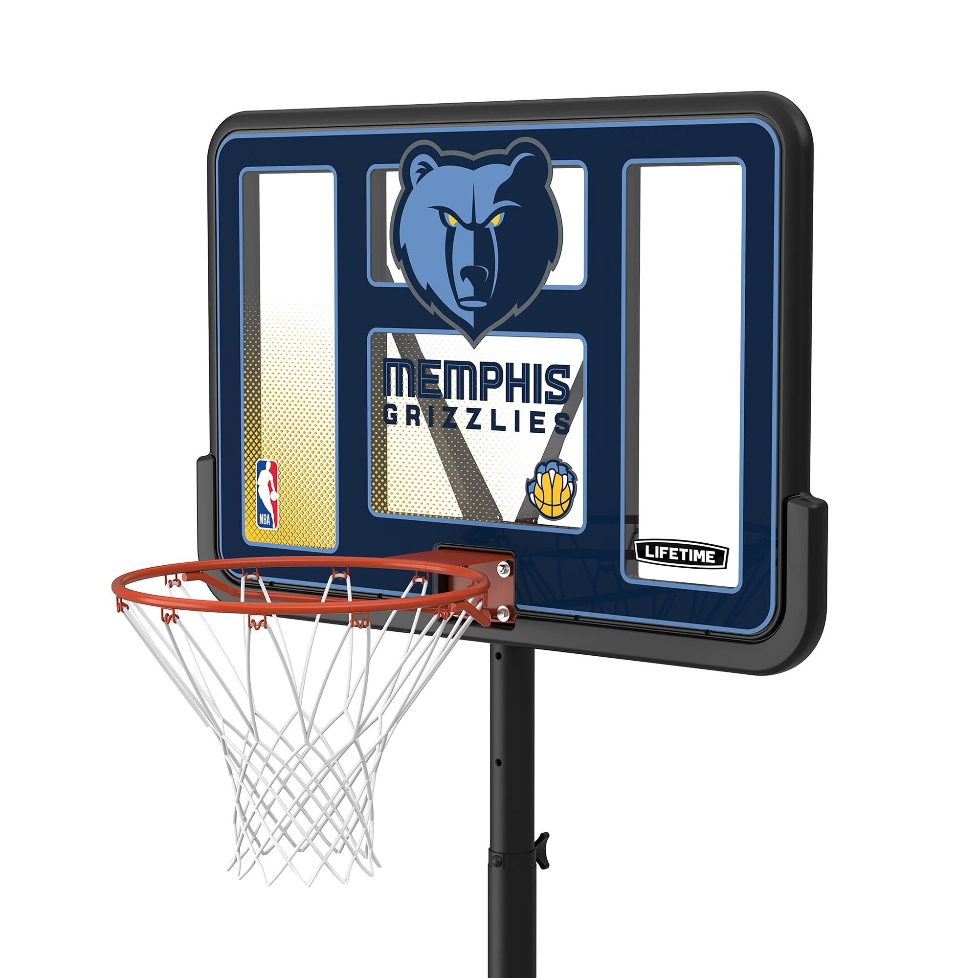 Lifetime NBA Memphis Grizzlies 44" Portable Basketball Hoop with Wheels - 7.5 to 10 Ft Adjustable Height