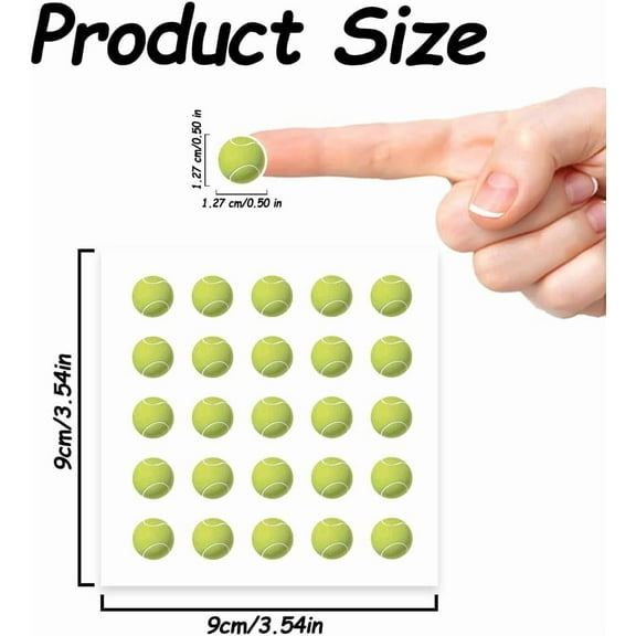 500Pcs Sports Ball Self-Adhesive Stickers Tennis Ball Stickers Athletic Decals for Sports Room School Lockers Crafting Planners Journal Decor