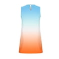 thumbnail image 4 of cocolona Summer Sleeveless Mini Dress Crew Neck Ruffle Flowy Tank Dress Fashion Casual Gradient Color Holiday Beach Sundress XL, 4 of 7