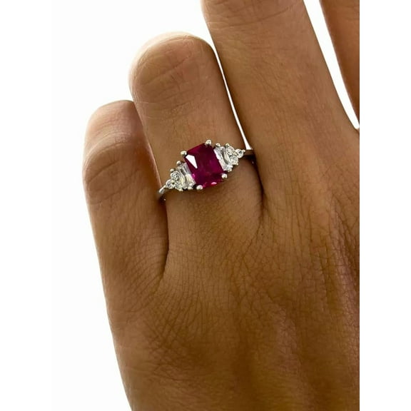 Natural Ruby Ring, AAA Ruby Gemstone Ring, July Birthstone, Zircon Ring, Womens Ring, Gold Micron, 925 Sterling Silver, Statement Tiny Ring, Dainty Minimalist Stacking jewelry, Christmas Gift Ring