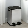 thumbnail image 5 of Organize It All 2 Compartment 40 Liter Step-on Recycling Bin in Stainless Steel, 18.37” x 17” x 24”, 5 of 5