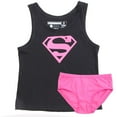 thumbnail image 3 of Girls Supergirl DC Comics Black Pink Tank Top  Briefs Underwear Set, 3 of 4