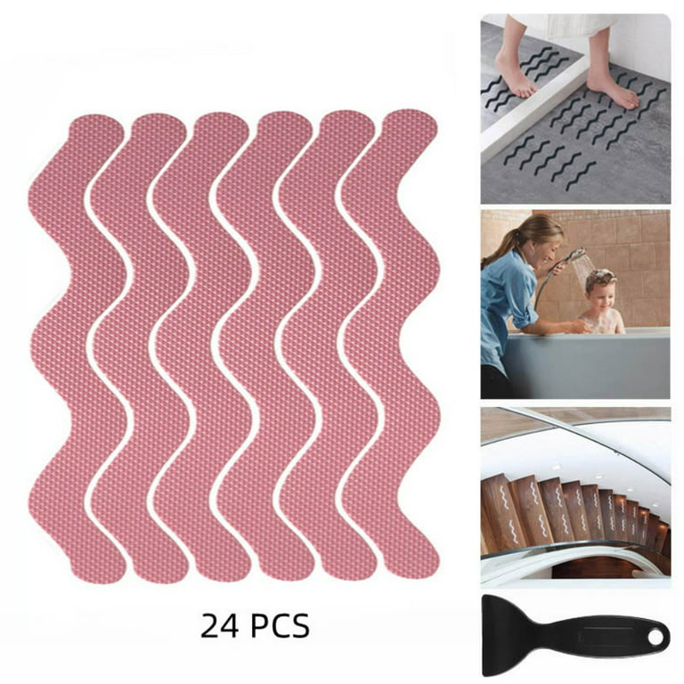 Secopad Anti Slip Shower Stickers 24 PCS Safety Bathtub Strips Adhesive  Decals with Premium Scraper for Bath Tub Shower Stairs Ladders Boats –  Secopad