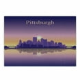 thumbnail image 1 of City Pittsburgh Cutting Board, Typography with a Silhouette of Buildings and Bridges Reflection on Water, Decorative Tempered Glass Cutting and Serving Board, in 3 Sizes, by Ambesonne, 1 of 2