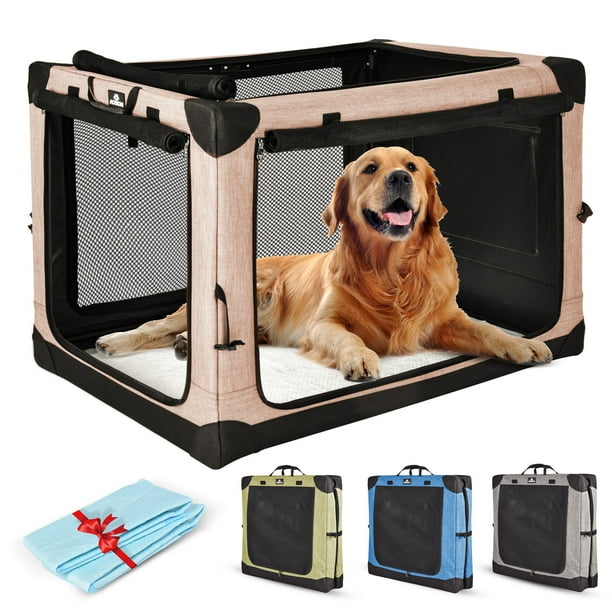 38" Collapsible Dog Crate, Dog Travel Crate,Portable Dog Crate,4 Door