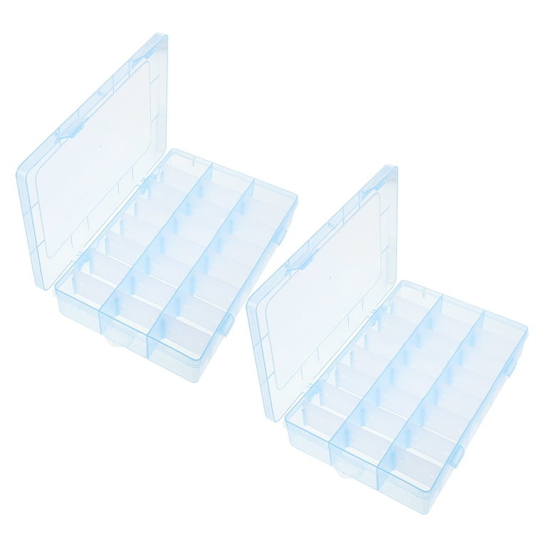 2pcs Plastic Organizer Jewelry Storage Box Adjustable Divider