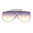 thumbnail image 1 of SA106 Retro Shield Oceanic Lens Oversize Flat Top Metal Sunglasses Gold Purple Orange, 1 of 4