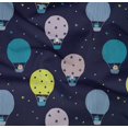 thumbnail image 5 of oneOone Cotton Poplin Twill Dark Blue Fabric Hot Air Balloon,Clouds & Rocket Transport Sewing Material Print Fabric By The Yard 56 Inch Wide, 5 of 6