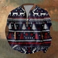 thumbnail image 2 of Half Zip Pullover Mens Christmas Clothes Snowflakes Reindeer Printed Long Sleeve Graphic Sweatshirt Tops (3XL, Navy), 2 of 5