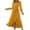 Yellow, variant on Women's Long Sleeve V Neck Maxi Dress Casual Swiss Dots Bohemian Flowy Pleated Belted A-Line Long Dress Fall Holiday Boho Midi Dress Cocktail Wedding Guest Dresses for Women