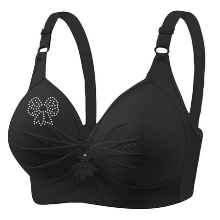 Baodmurt Push Up Bras for Women Lounge & Sleep Underwire Lingerie  Underwear  Black 40BC