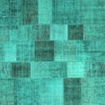 thumbnail image 1 of Ahgly Company Indoor Square Patchwork Turquoise Blue Transitional Area Rugs, 3' Square, 1 of 4