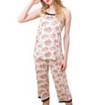 thumbnail image 2 of Doublju Women's Sleeveless Lace Top Capri Pajama 2 Pcs Set (Plus Size Available), 2 of 3