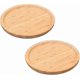thumbnail image 1 of Wooden Plates, 2 pcs Wood Serving Tray, Bread Wood Tray, Small Round Wood Plate (Oak), 1 of 5