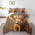 thumbnail image 1 of Erosebridal Highland Cow Bedding Sets Full with Comforter, Rustic Farmhouse Duvet Insert, Reversible, 1 of 7