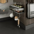 thumbnail image 3 of Sturdy Carbon Steel Kitchen Spices Rack Wall Mounted Without Drilling with Convenient Hook Daily Casual Use Accessory, 3 of 10