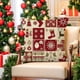 thumbnail image 1 of Wmhnj Funda de almohada con estampado de medias de rbol de Navidad, 45 x 45 cm, lino, funda de cojn para sof, borde decorativo, almohada de cintura, 1 of 9