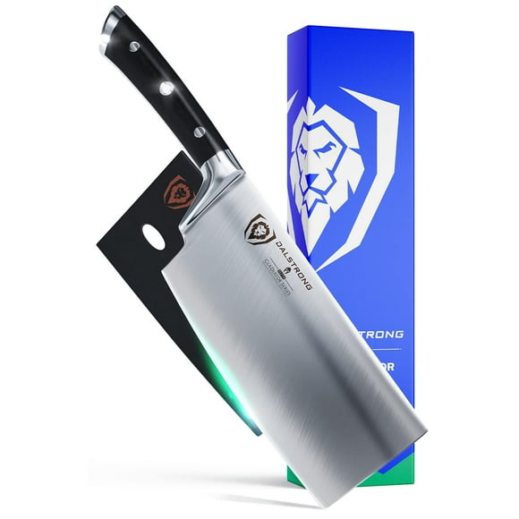 Dalstrong 7 inch Butcher Meat Cleaver Knife - Gladiator Series - Razor Sharp - Forged High Carbon German Steel Kitchen Knife - Black G10 Handle - Sheath Included - NSF Certified