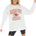 thumbnail image 3 of Women's Gameday Couture White Kansas City Chiefs Mind Games Oversized Long Sleeve T-Shirt, 3 of 5