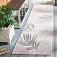 thumbnail image 3 of SAFAVIEH Courtyard Jenae Botanical Indoor/Outdoor Area Rug, Ivory/Pink, 9' x 12', 3 of 9