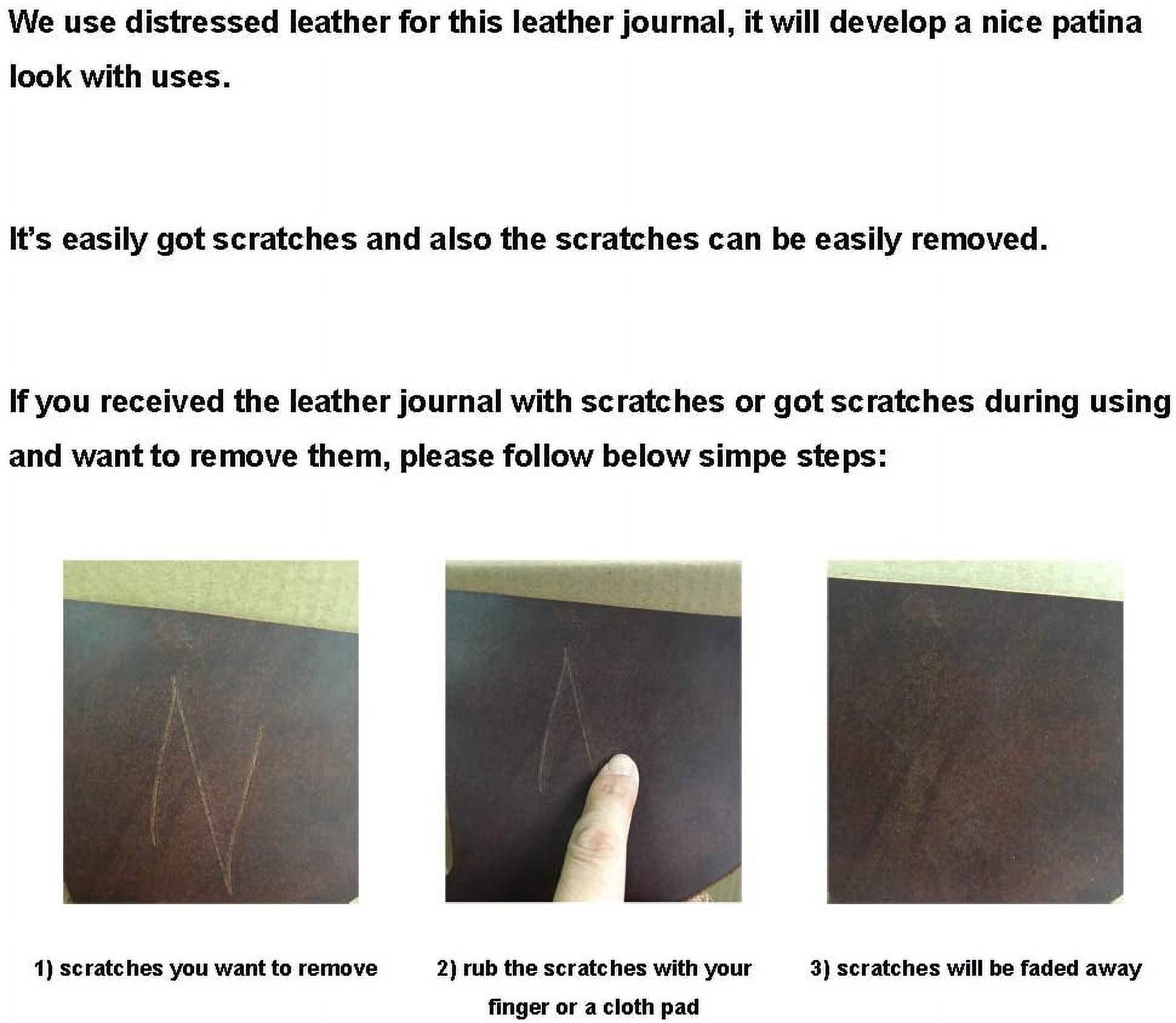 Leather Journal Writing Notebook - Genuine Leather Bound Daily Notepad for Men & Women Lined Paper 240 Kraft Pages, Handmade, Rustic Brown, 5 x 7 in
