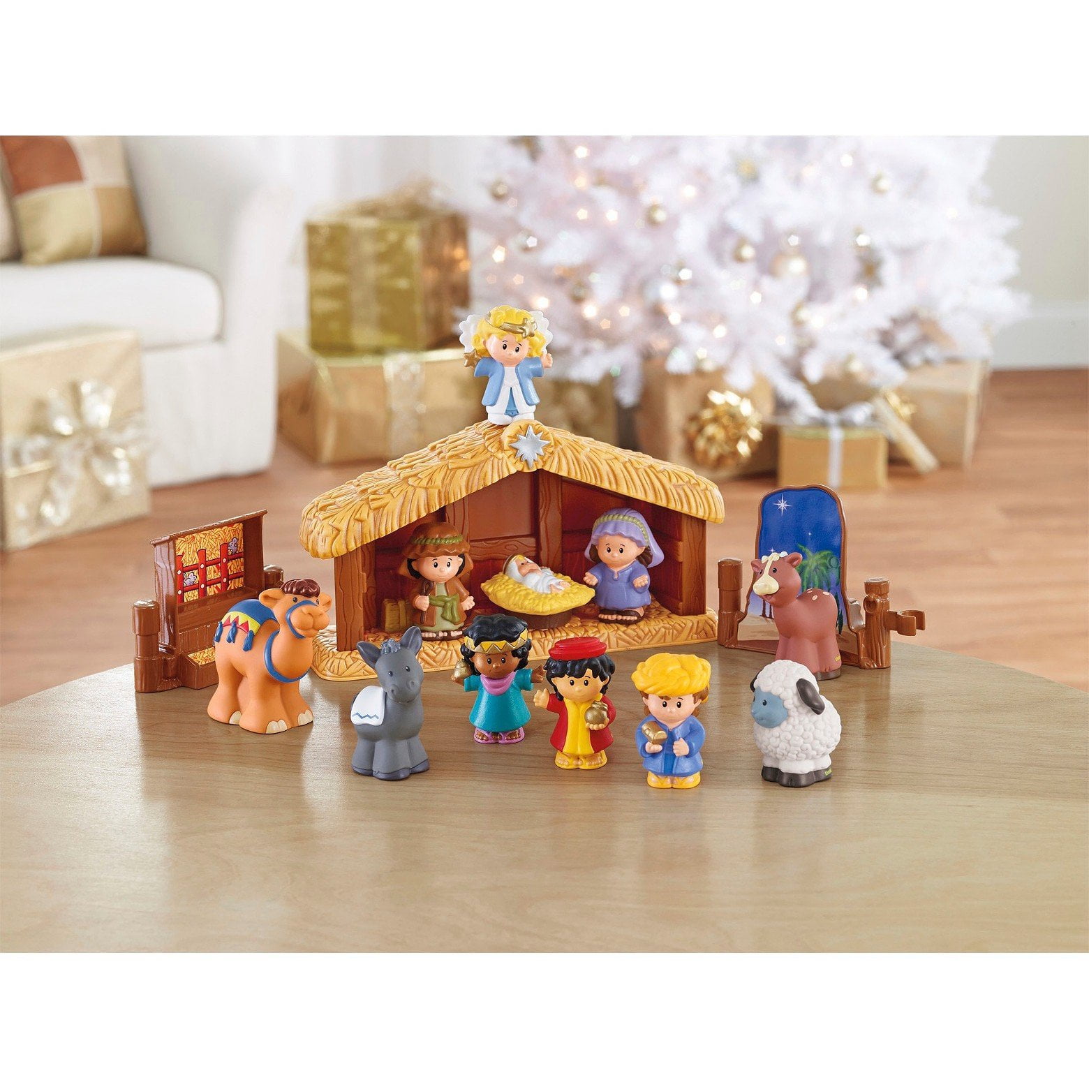 Fisher Price Little People Christmas Wise Men Red man gold manger nativity new 
