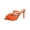 Orange, variant on Ruffle Accent Mule Heels For Women Pointed Toe Slip On Comfortable Party Footwear