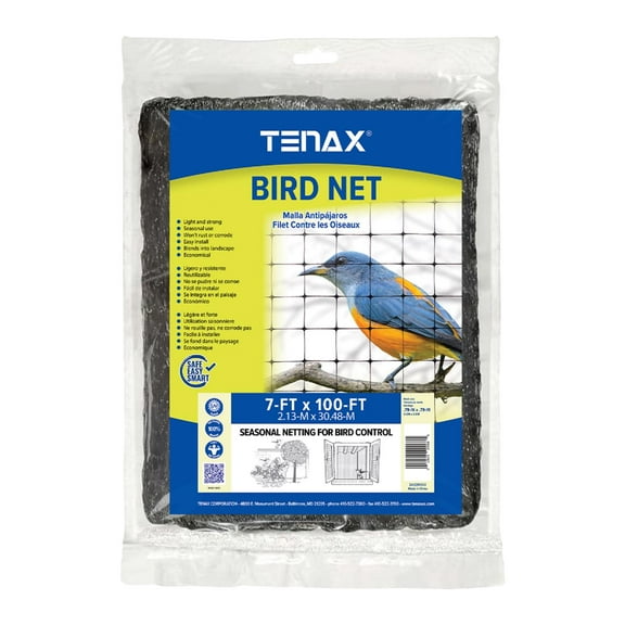 Tenax 7021627 100 x 7 ft. Black Bird Netting