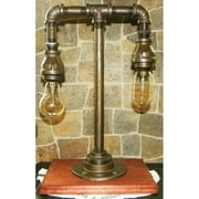 2 bulb Desk Lamp-Dorm Lamp-Table Lamp-Rustic lamp-Edison Steampunk lighting-Gifts for Men,Women-Industrial lighting-Home Decor-Desk Accessories