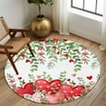 thumbnail image 3 of Valentine's Day Washable Area Rug&nbsp;6 ft Watercolor Red Pink Love Heart Roses Floral Leaf Soft Round&nbsp;Rugs for Living Room, Non Slip Carpet for Bedroom&nbsp;Entryway Dining Room, 3 of 9