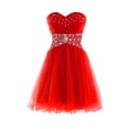 thumbnail image 3 of Bealegantom-vestido de fiesta de tul con cuentas, minivestido de fiesta de graduación, corte en A, QA2022-13, 3 of 4