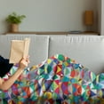 thumbnail image 3 of Colorful Soft Flannel Fleece Blanket, Horizontally Aligned Composition of Chevron Triangles Vibrant Colors Native Design, Cozy Plush for Indoor and Outdoor Use, 60" x 80", Multicolor, by Ambesonne, 3 of 5