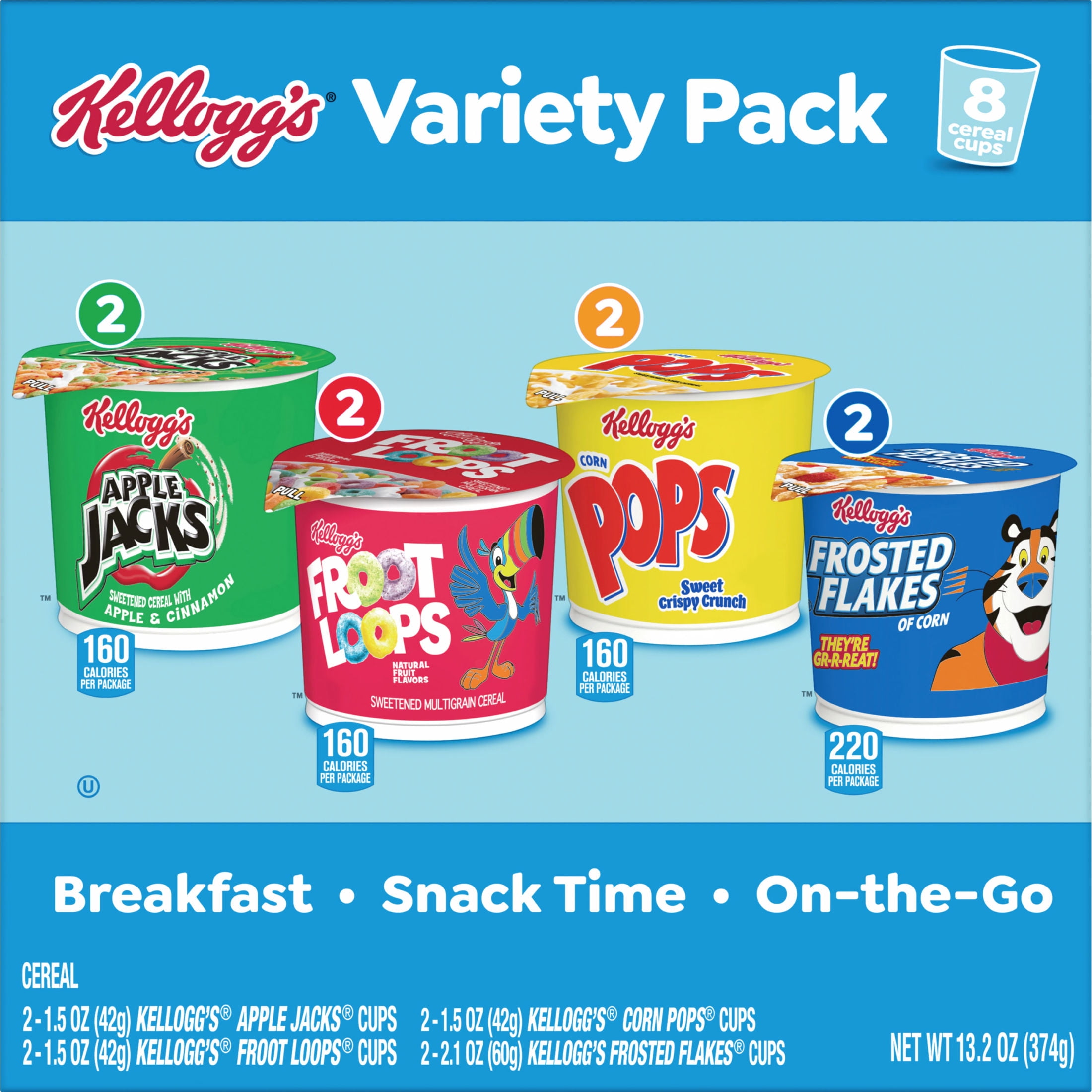 Kellogg's  Variety Pack Breakfast Cereal, 13.2  oz, 8 Count