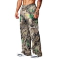 thumbnail image 3 of Havenx Mens Camo Pants Wide Leg Dry Leaf Print Elastic Waist Sweatpants with Pockets Open Bottom Camouflage Wear Athletic Jogger Workout Casual Fashion Clothes,Brown 3XL, 3 of 7