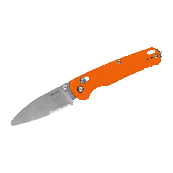 Kershaw Kershaw Bel Air XL EMT Manual DuraLock Partially Serrated Sheepsfoot Blade EDC Folding Pocket Knife - Color Orange