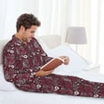 thumbnail image 6 of Honeii Daisies Flowers Pattern Mens Pajamas Set,2pcs Men's Lounge Long Sleeve Sleep Shirt and Pajama Bottoms Sleepwear Set,Mens Pjs Sets-Large, 6 of 7