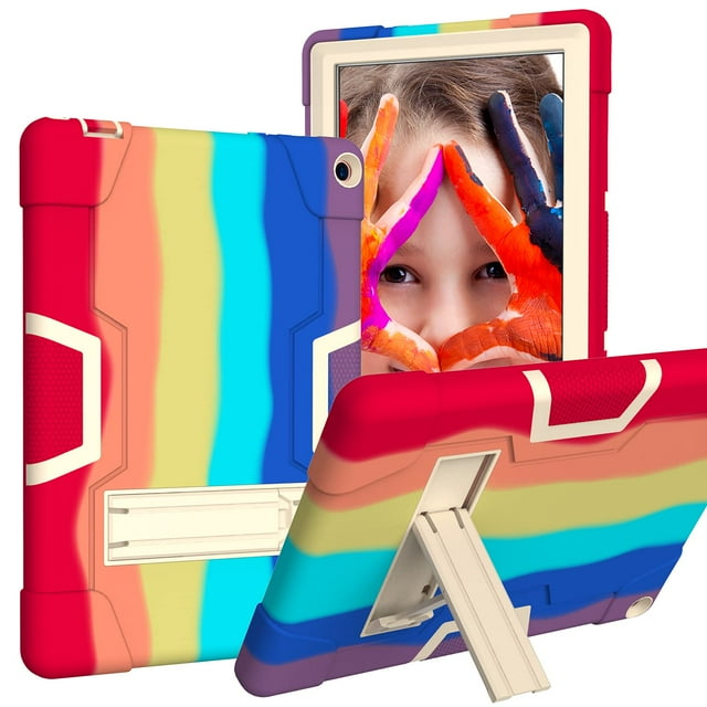 Mignova Case for Walmart Onn 10.1" Tablet Pro (Model: 100003562), Heavy-Duty Drop-Proof and Shock-Resistant Protective Case(with Stand) for Walmart Onn 10.1" Tablet Pro(Model: 100003562)(Rainbow)