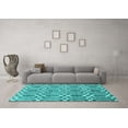 thumbnail image 3 of Ahgly Company Indoor Rectangle Abstract Turquoise Blue Contemporary Area Rugs, 5' x 7', 3 of 4