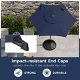 thumbnail image 4 of Abba Patio 9ft Outdoor Patio Umbrella, Push Button Tilt & Crank,  8 Ribs, Dark Blue, 4 of 12