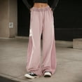 thumbnail image 2 of Straight Leg Sweatpants Women Women Casual High Waist Wide Leg Pants With Stripes Elastic Waistband Sweat Pants Women Pink XXXXL, 2 of 7