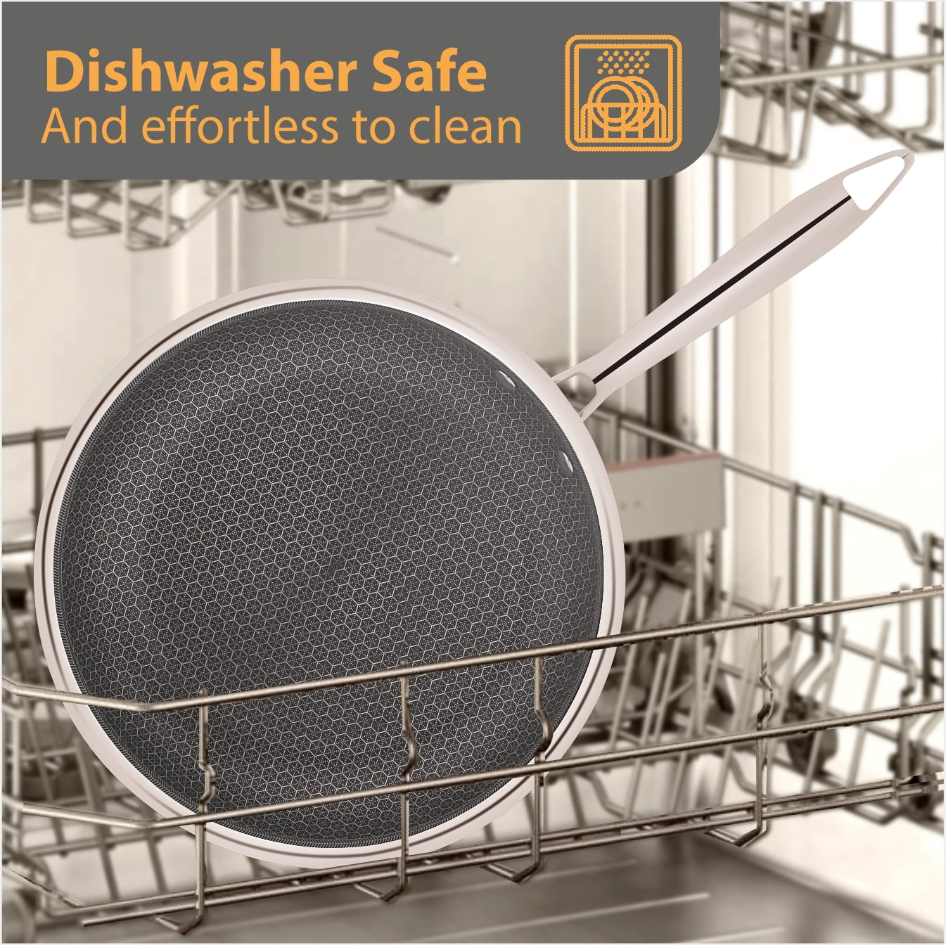 Mainstays 12 in Tri-Ply Stainless Steel Hybrid Non-Stick Fry Pan with Cool Touch Handle
