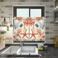 thumbnail image 4 of Yayeee Kitchen Curtains Tier Pair Light Filtering 27"x36" Rod Pocket Short Cafe Window Panel, Blue Starfish, 4 of 7
