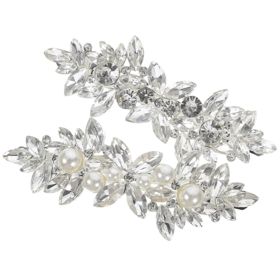 AURARMLET 2Pcs Hair Clips for Women Rhinestone Barrette Hairstyle Enhancement Silver Color