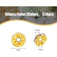 thumbnail image 2 of 320Pcs 2 Colors Iron Rhinestone Spacer Beads Grade B Waves Edge Rondelle Golden & Silver 8x3.5mm Hole: 1.5mm 160Pcs/color, 2 of 6