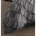 thumbnail image 4 of D.N.G. BEDDINGS 100% Egyptian Cotton 5 Piece Circle Ruffle Comforter Set with 1 Freebie Ruffle Pillow | 550 GSM Filled Microfiber - King/Cal-King Size, Dark Grey Color - 800 Thread Count, 4 of 5