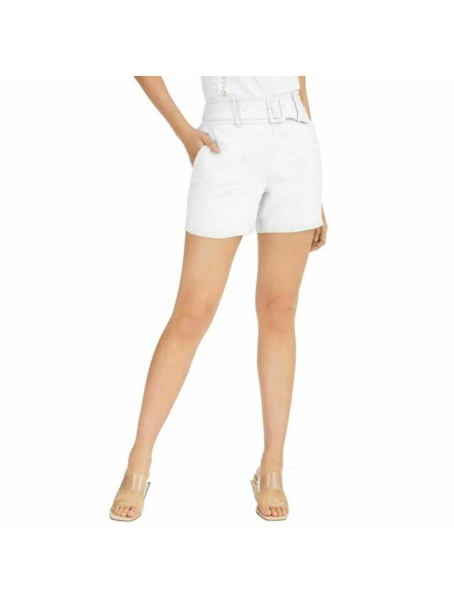 INC INC Womens White Solid Shorts Size L