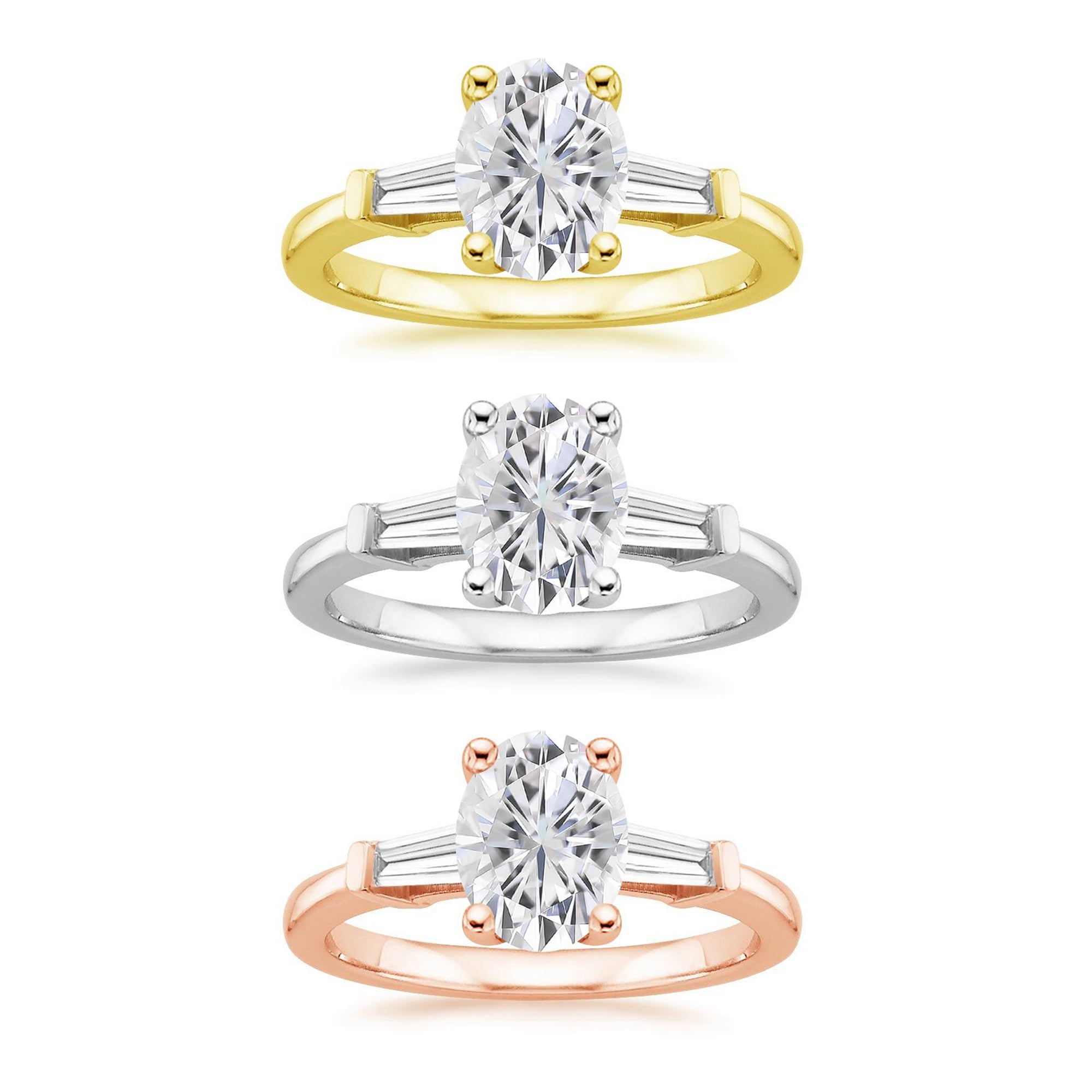 Arista 0.88 ct Oval Swarovski Diamonds Women's Engagement Ring in Sterling Silver